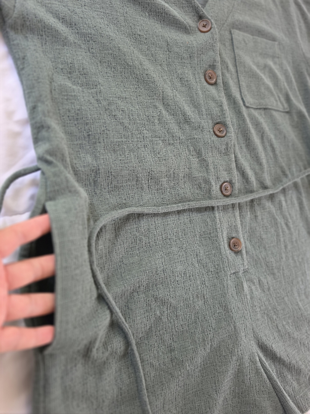 Old Navy Textured -knit Utility Short Sleeve Button Romper - Picture 5 of 6
